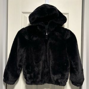 Cat & Jack Girl’s Hooded Faux Fur Coat